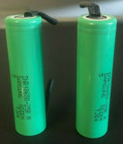 Brand New "2"  Samsung 25R 2500mAh 18650 HIGH DRAIN 20A  Battery w/ Tab